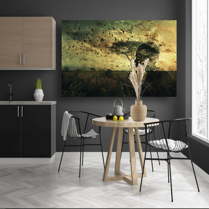 Mens en natuur versmolten in kunst poster
