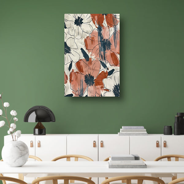 Abstract Bloemenontwerp in levendige kleuren   poster