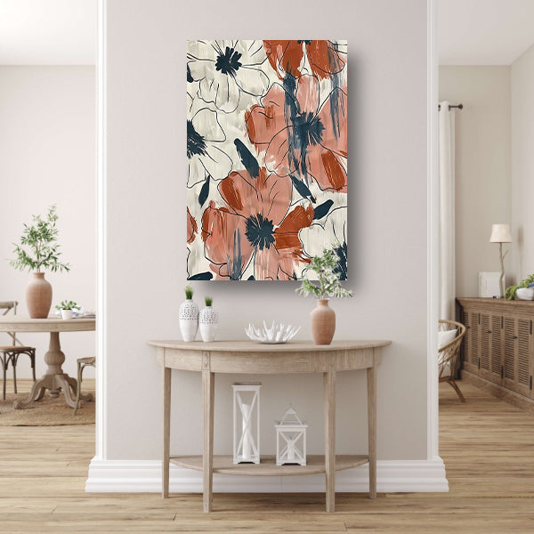 Abstract Bloemenontwerp in levendige kleuren   poster