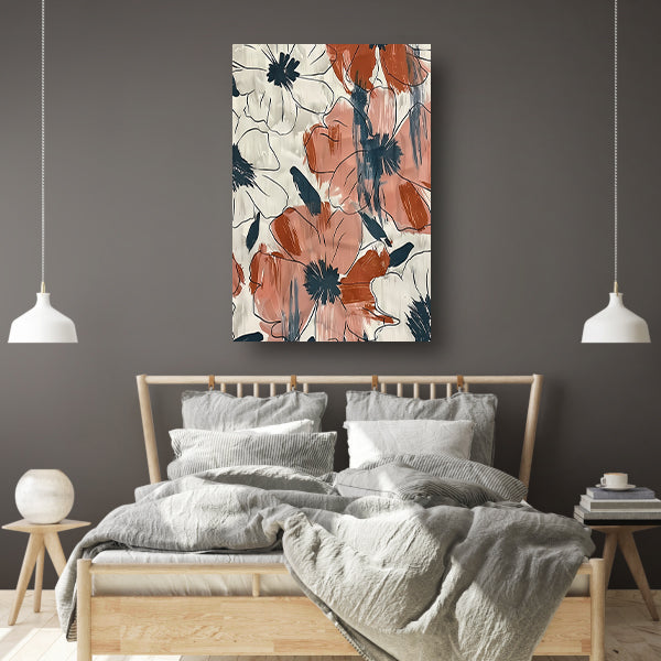 Abstract Bloemenontwerp in levendige kleuren   poster