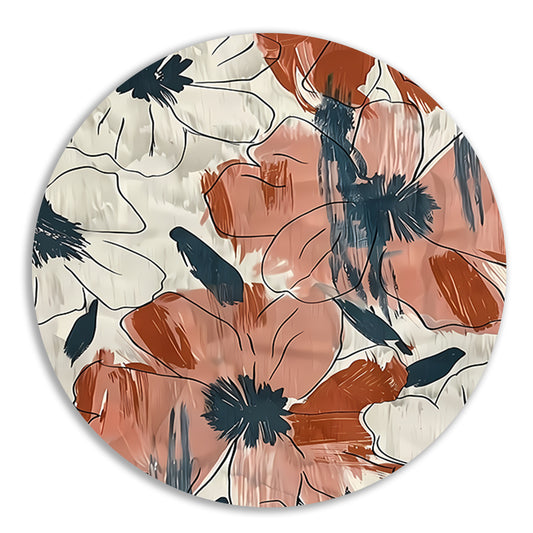 Abstract Bloemenontwerp in levendige kleuren   forex muurcirkel