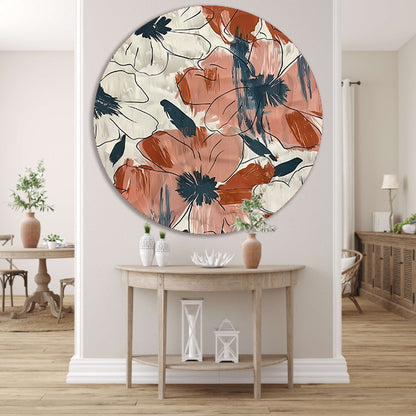 Abstract Bloemenontwerp in levendige kleuren   forex muurcirkel