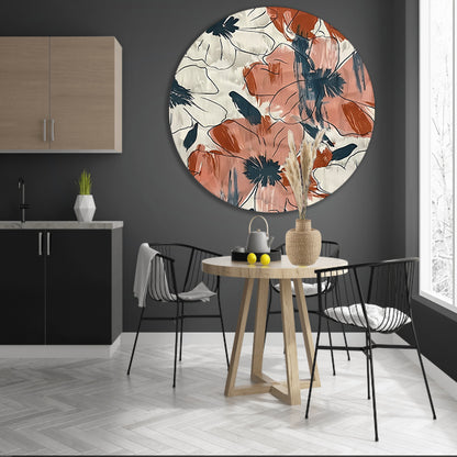 Abstract Bloemenontwerp in levendige kleuren   forex muurcirkel