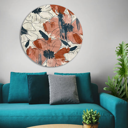 Abstract Bloemenontwerp in levendige kleuren   forex muurcirkel