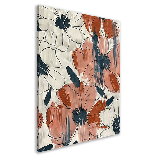 Abstract Bloemenontwerp in levendige kleuren   canvas