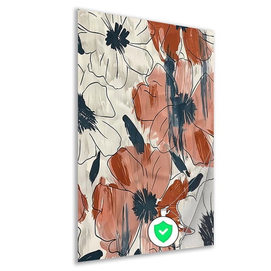 Abstract Bloemenontwerp in levendige kleuren   poster