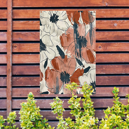 Abstract Bloemenontwerp in levendige kleuren   tuinposter