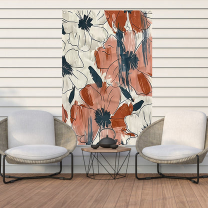 Abstract Bloemenontwerp in levendige kleuren   tuinposter