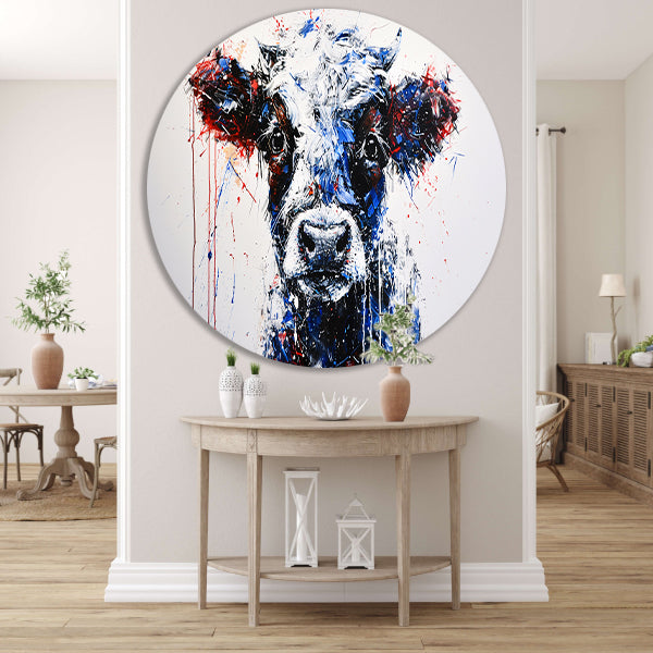 Abstracte schilderij van dynamische koe forex muurcirkel