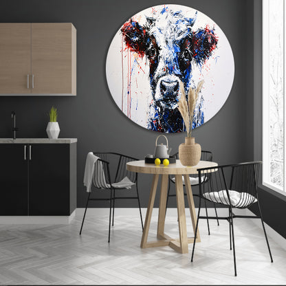 Abstracte schilderij van dynamische koe forex muurcirkel