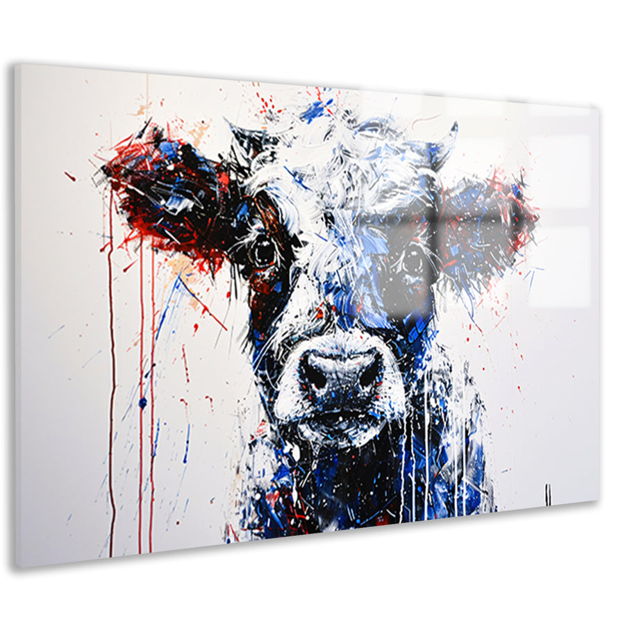 Abstracte schilderij van dynamische koe acrylglas