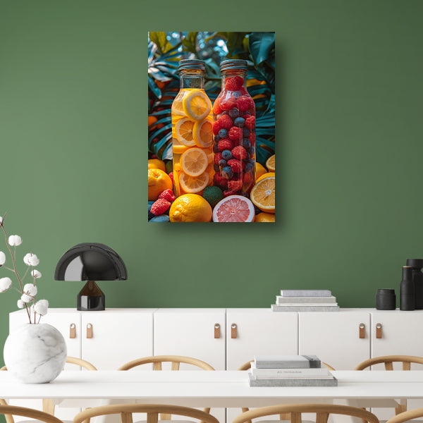 Fruitinfuus met Citroen en Bessen canvas met baklijst