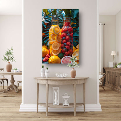 Fruitinfuus met Citroen en Bessen canvas met baklijst