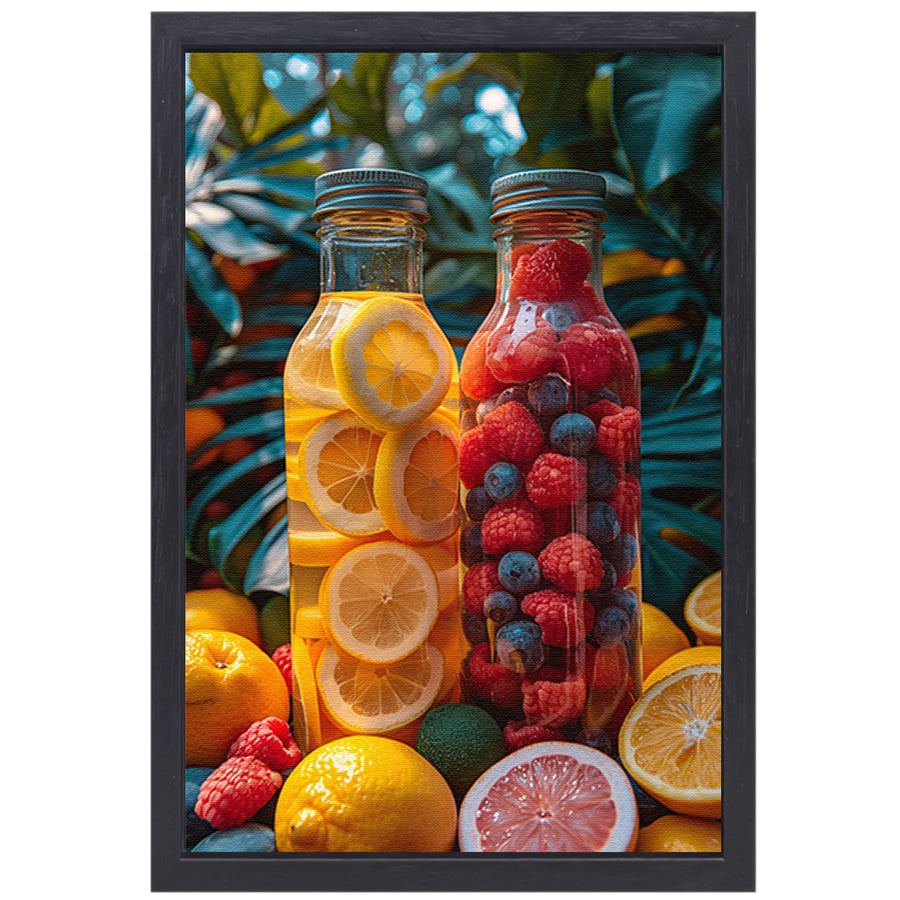 Fruitinfuus met Citroen en Bessen canvas met baklijst