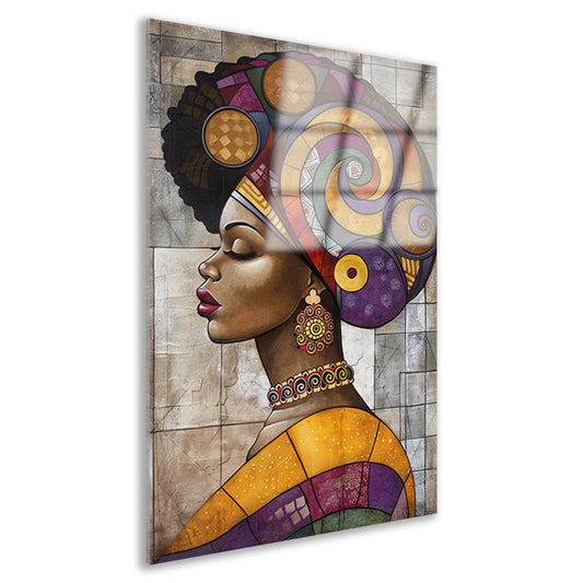 Kleurrijk abstract portret van Afrikaanse vrouw acrylglas