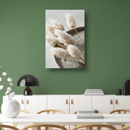 Minimalistische droogbloemen op schaal poster