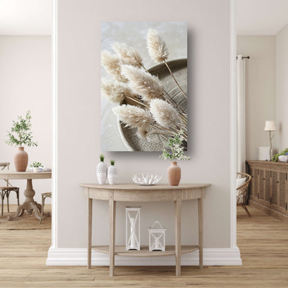 Minimalistische droogbloemen op schaal poster