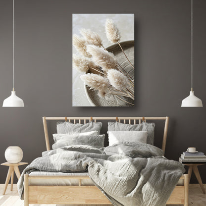 Minimalistische droogbloemen op schaal poster