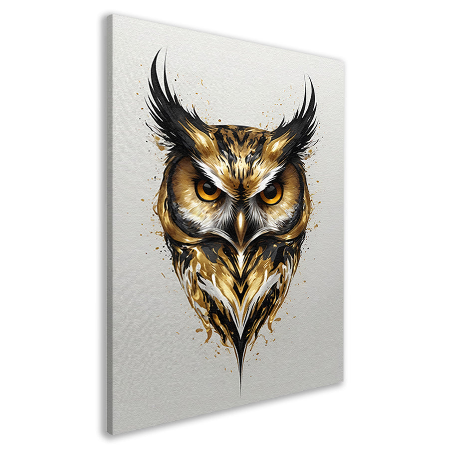 Gouden Uilenhoofd met Dynamische Textuur canvas