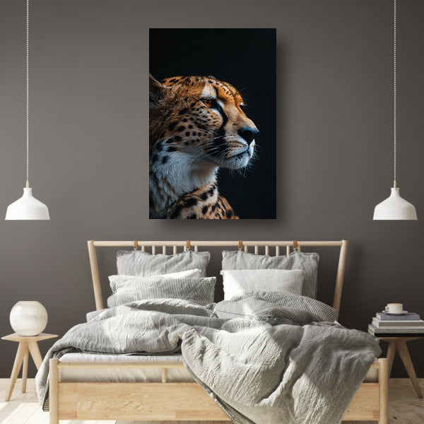Portret van een jachtluipaard in de schaduw canvas