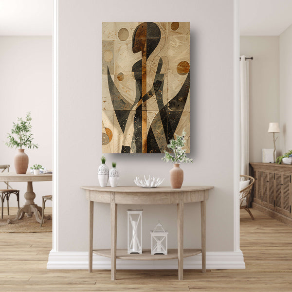 Mysterieuze vrouw in buitenaards landschap canvas