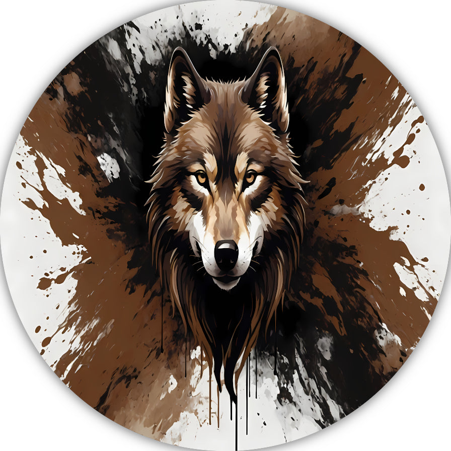 Wolf in Dynamische Abstracte Stijl forex muurcirkel