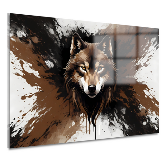 Wolf in Dynamische Abstracte Stijl acrylglas