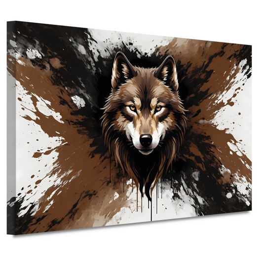 Wolf in Dynamische Abstracte Stijl canvas