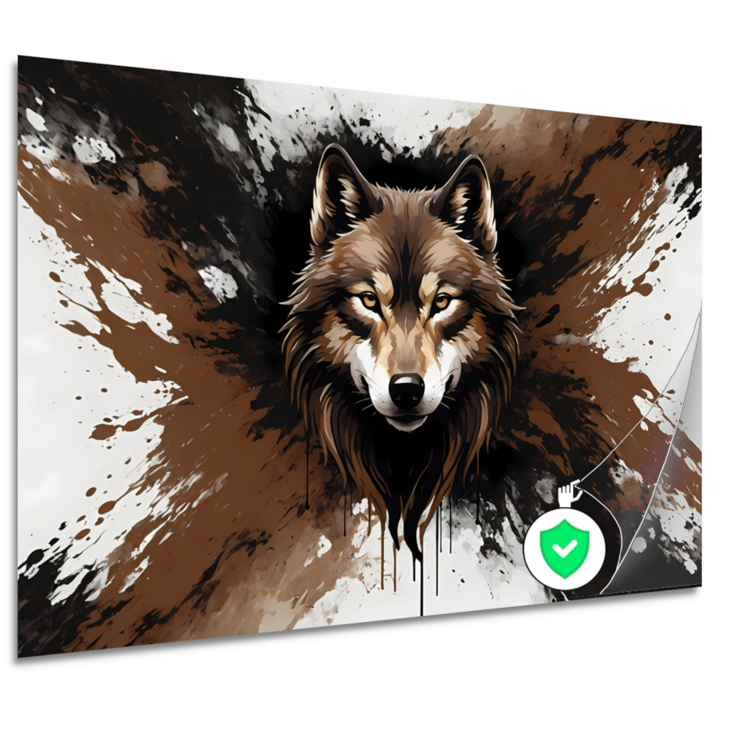 Wolf in Dynamische Abstracte Stijl poster