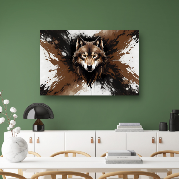 Wolf in Dynamische Abstracte Stijl poster