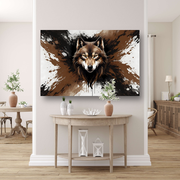 Wolf in Dynamische Abstracte Stijl poster