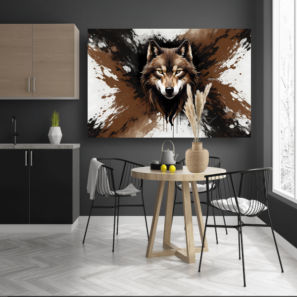 Wolf in Dynamische Abstracte Stijl acrylglas