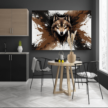 Wolf in Dynamische Abstracte Stijl poster