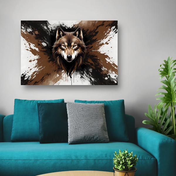 Wolf in Dynamische Abstracte Stijl acrylglas