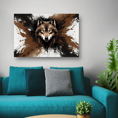 Wolf in Dynamische Abstracte Stijl poster