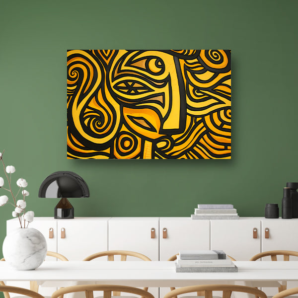 Abstract vrouwelijk portret met patronen acrylglas