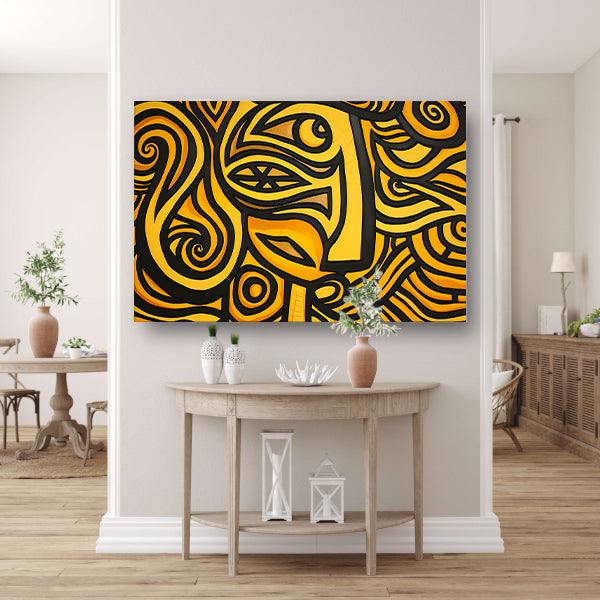 Abstract vrouwelijk portret met patronen acrylglas