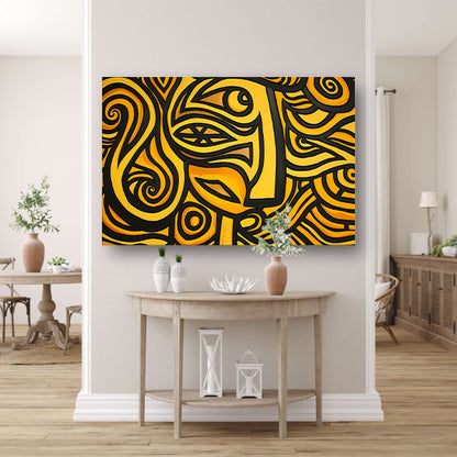 Abstract vrouwelijk portret met patronen acrylglas
