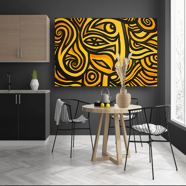 Abstract vrouwelijk portret met patronen acrylglas