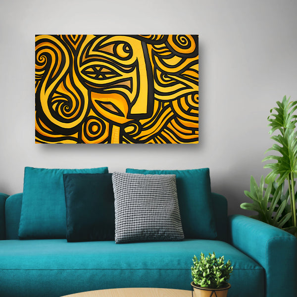 Abstract vrouwelijk portret met patronen acrylglas