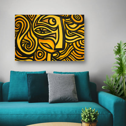 Abstract vrouwelijk portret met patronen acrylglas