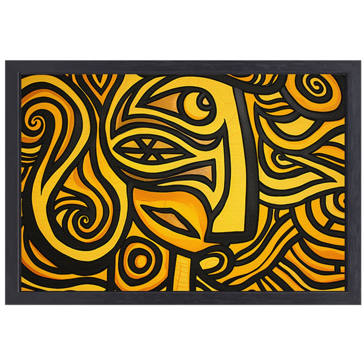 Abstract vrouwelijk portret met patronen canvas met baklijst