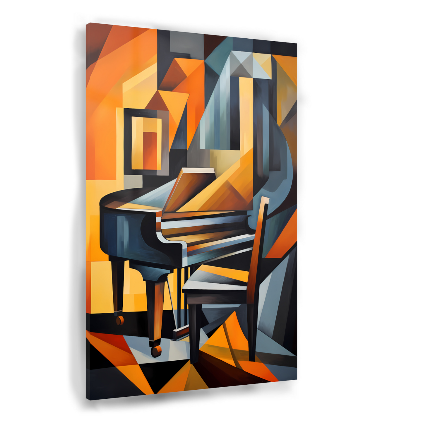 Abstracte Piano en Stoel in Kubisme Acrylglas