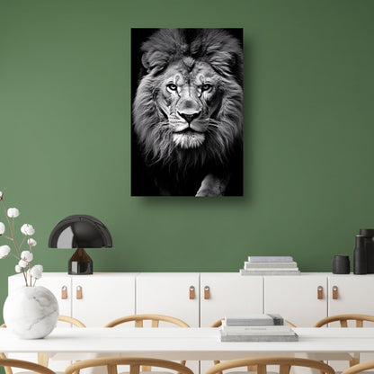 Zwart-wit portret van een leeuw canvas