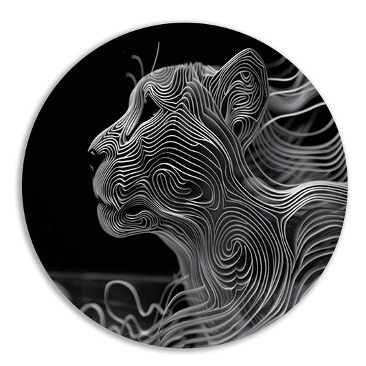 Abstracte lijntekening van een cheeta forex muurcirkel