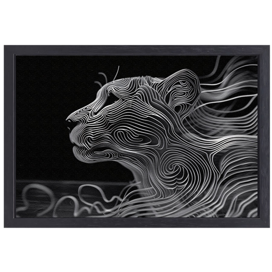 Abstracte lijntekening van een cheeta canvas met baklijst