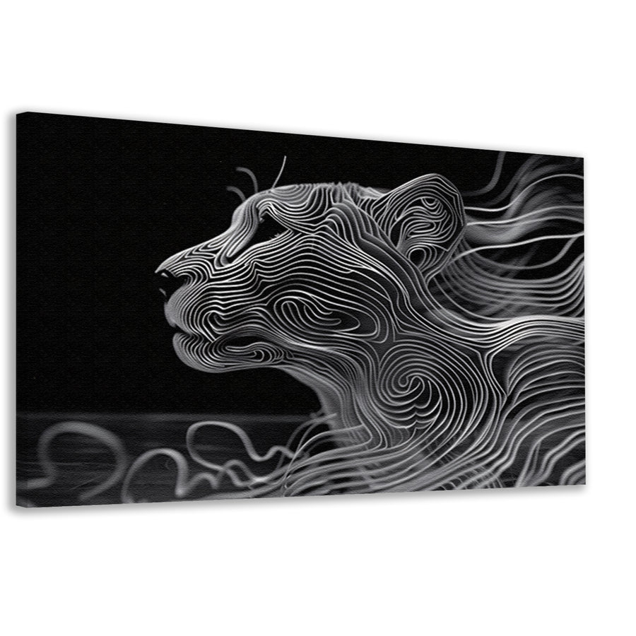 Abstracte lijntekening van een cheeta canvas