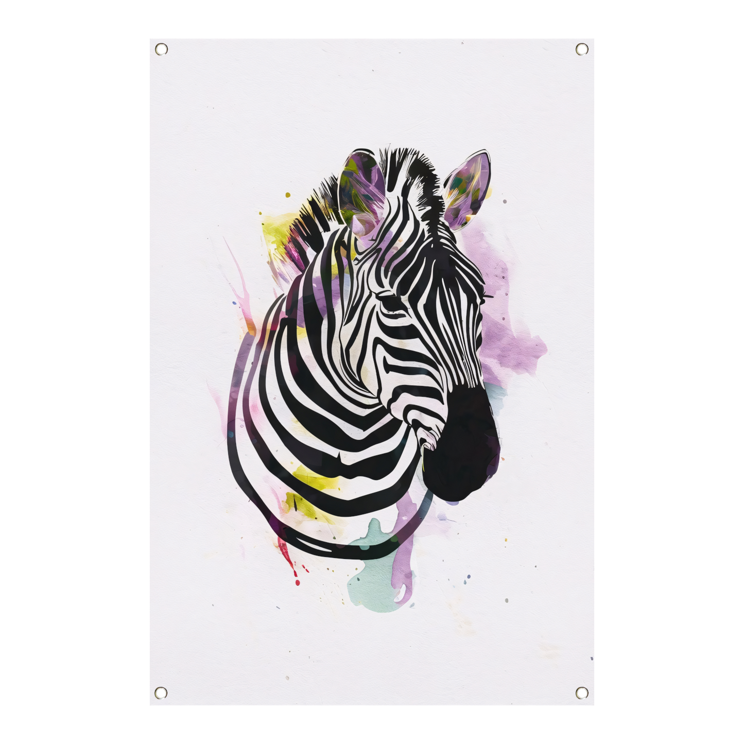 Gestileerde Zebra in een Kleurexplosie tuinposter