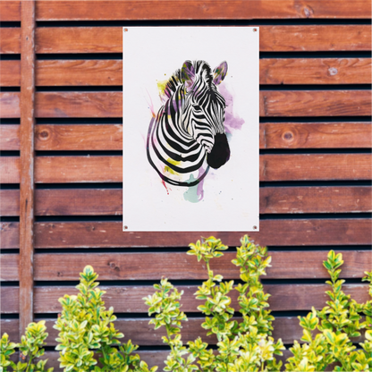 Gestileerde Zebra in een Kleurexplosie tuinposter