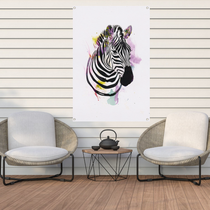 Gestileerde Zebra in een Kleurexplosie tuinposter